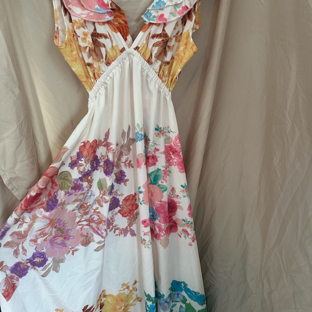 Floral Multicolor Sleeveless Dress
